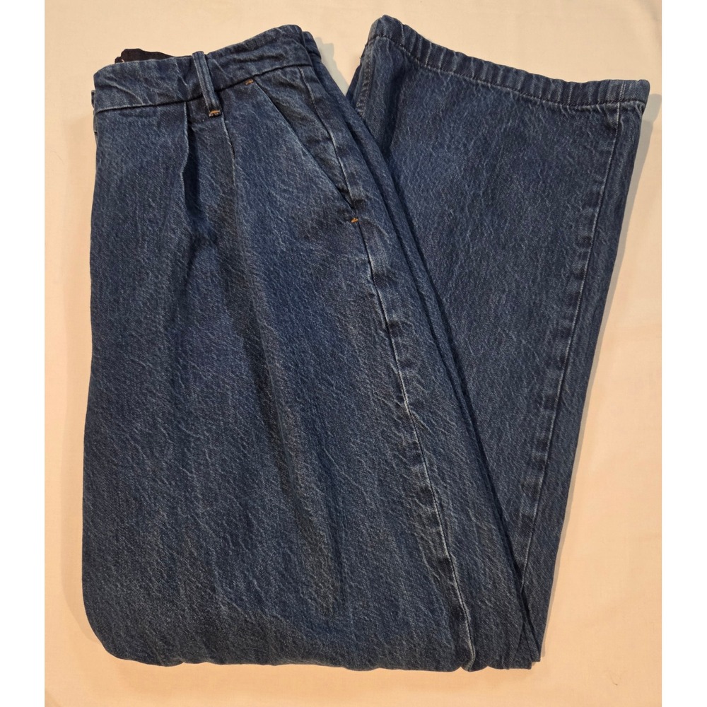 Abercrombie & Fitch Boho Curve Love Pleated Wide Leg Jeans Medium Wash Size 10